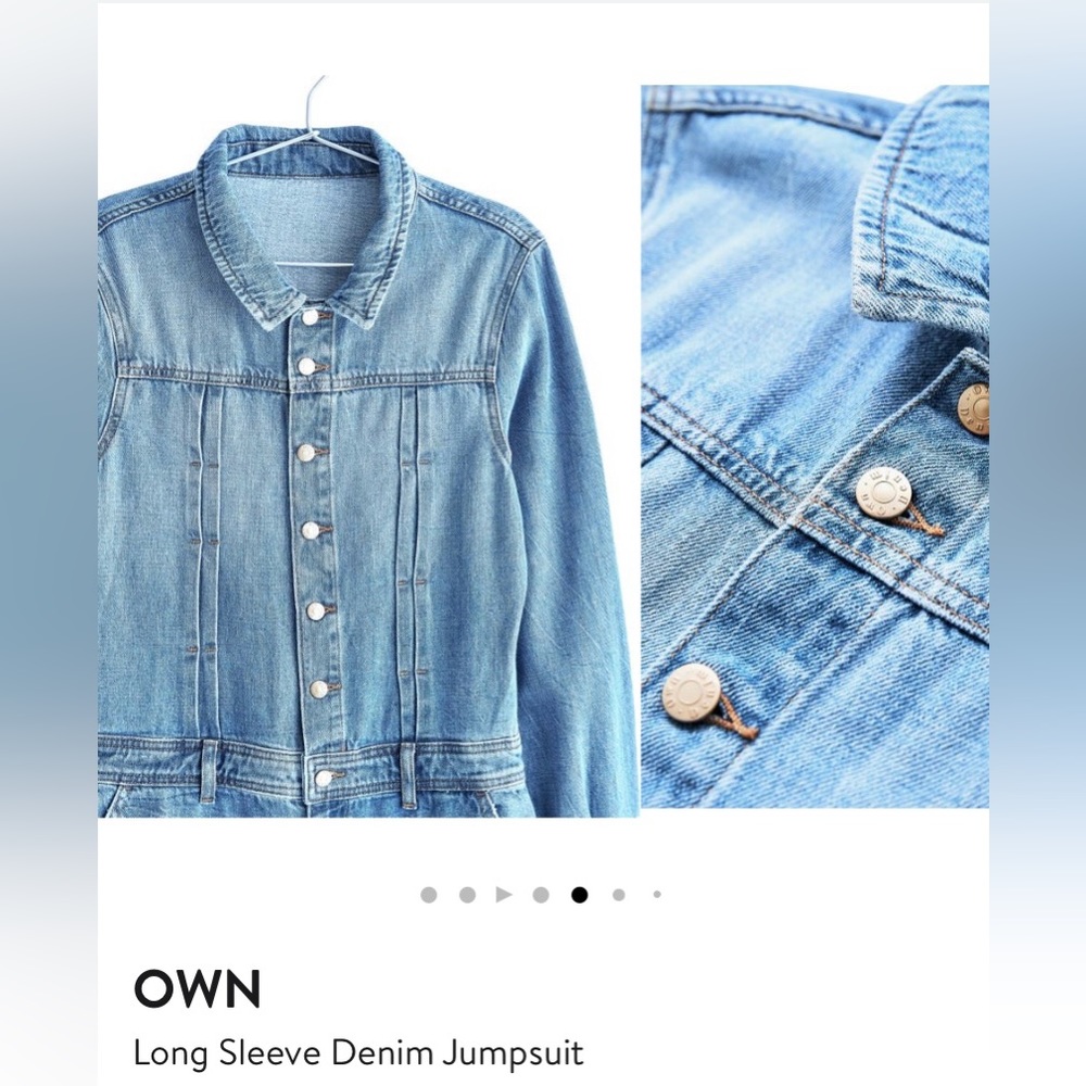 Denim long sleeve jumpsuit